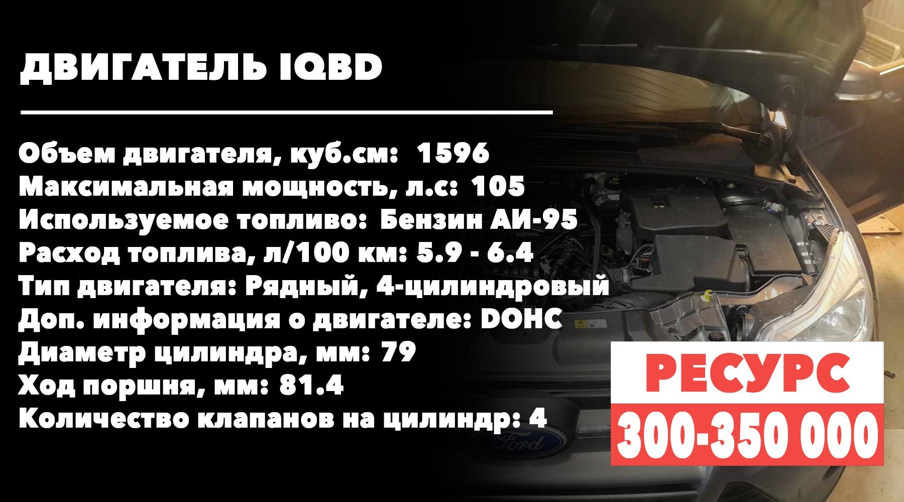 Срок службы 1,6-литровых двигателей Ford Focus (IQBD)