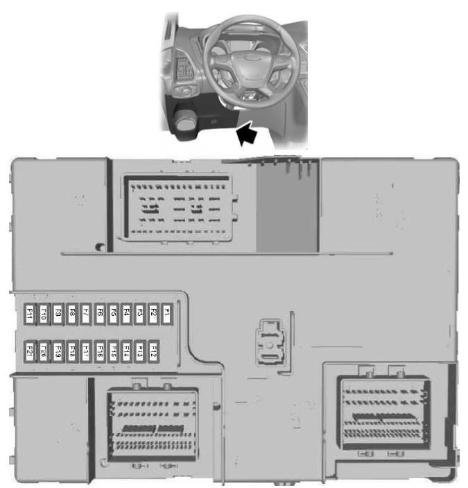 Схема блока в салоне Форд Транзит 8 1-2